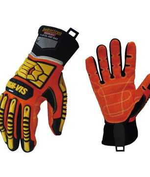 Seibertron HIGH - VIS SDX2 Resistant Reducing Anti - Impact Mechanics Heavy Duty Safety Rescue Gloves CE EN388 4232 with 1 Black Glove Clip - SeibertronTools