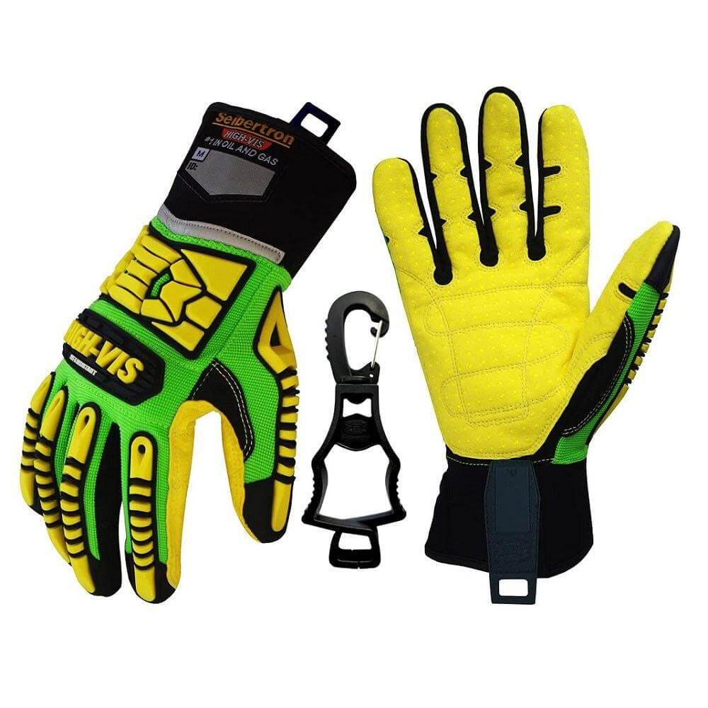 Seibertron HIGH - VIS SDXC5 Mechanics Cut5 Impact Cut Puncture Resistant Gloves Oil and Gas/Oilfield Safety Gloves CE EN388 4543 - Seibertron