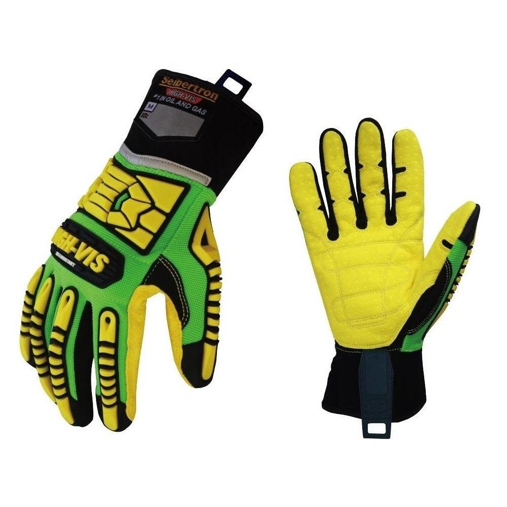 Seibertron HIGH - VIS SDXC5 Mechanics Cut5 Impact Cut Puncture Resistant Gloves Oil and Gas/Oilfield Safety Gloves CE EN388 4543 - Seibertron
