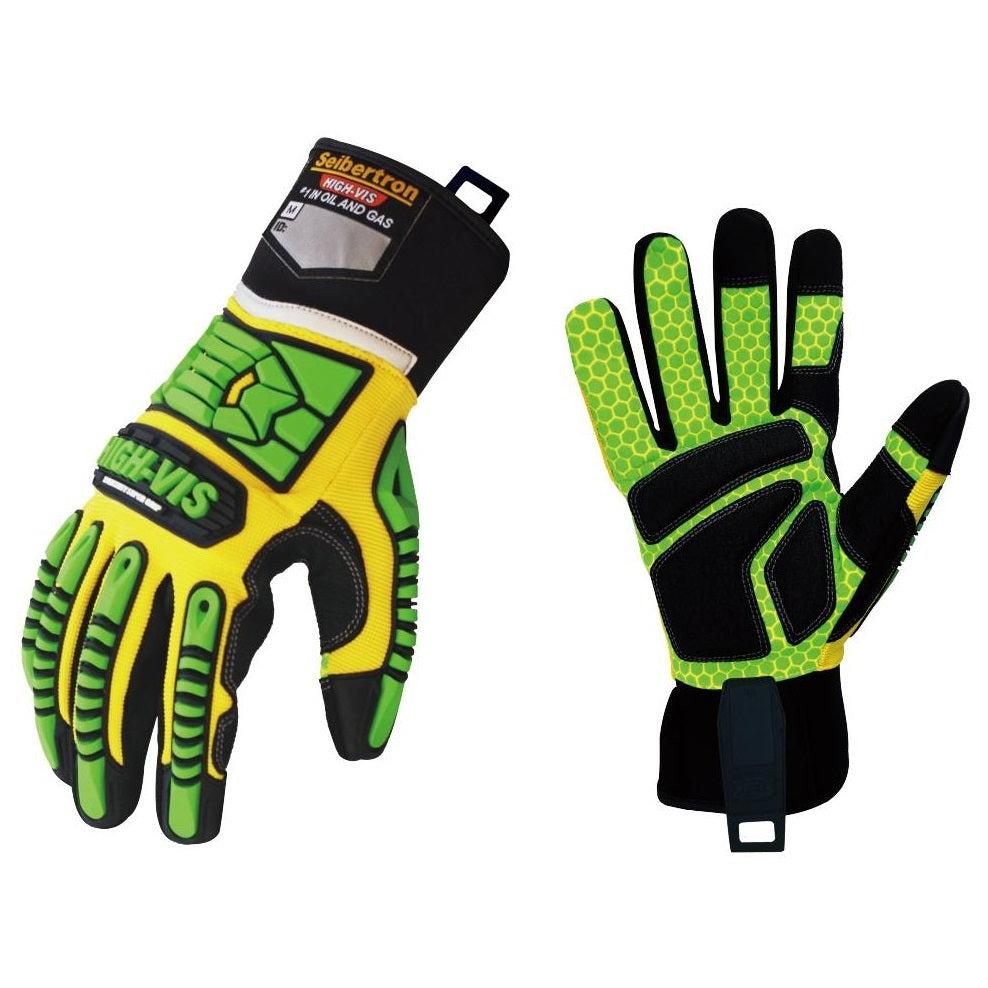 Seibertron HIGH - VIS SDXG2 Dexterity Super Grip GEL Oil & Gas Anti - Vibration Impact Protection Safety Gloves CE EN388 4131 - SeibertronSports Gloves