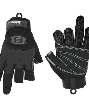 Seibertron Half Finger Padded Palm Lightweight Breathable Climbing Rope Gloves for Climbers, Rock Climbing, Rescue, Adventure, Sailing, Kayaking, Outdoor Sports Three Finger - Seibertron