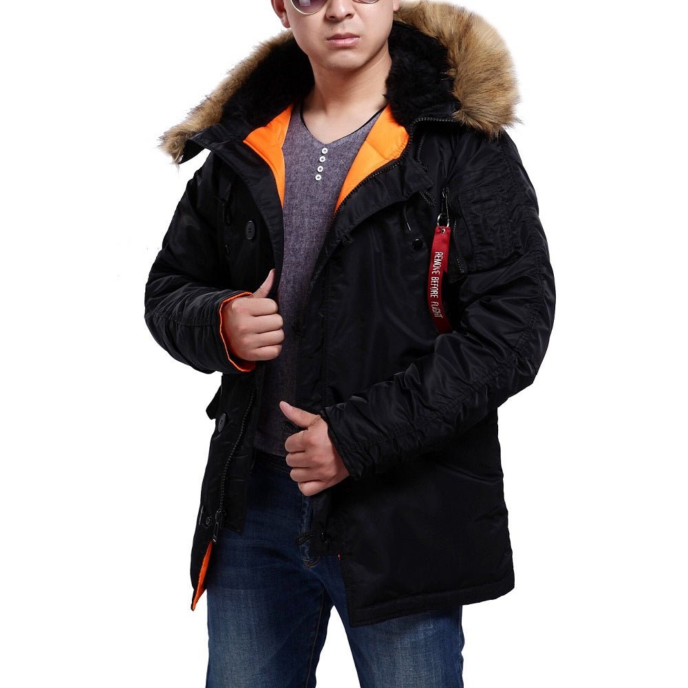 Seibertron Men's N - 3B Slim - Fit Waterproof/Water Repellent Parka with Removable Faux Fur Hood Trim - SeibertronApparel602201113390
