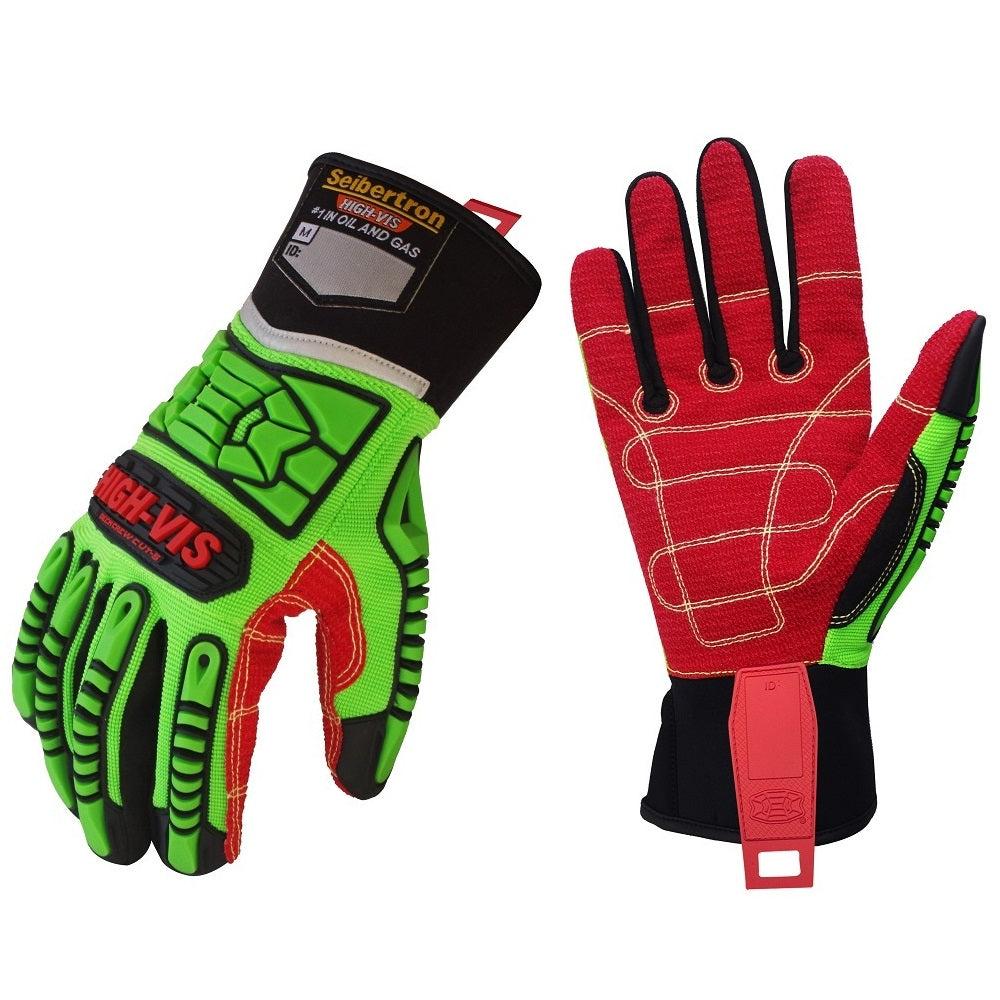 Seibertron HIGH-VIS HDC5 Level 5 Cut Resistant Deckhand Gloves High Performance Protection Impact Resistant Oil and Gas Safety Gloves CE EN388 4543