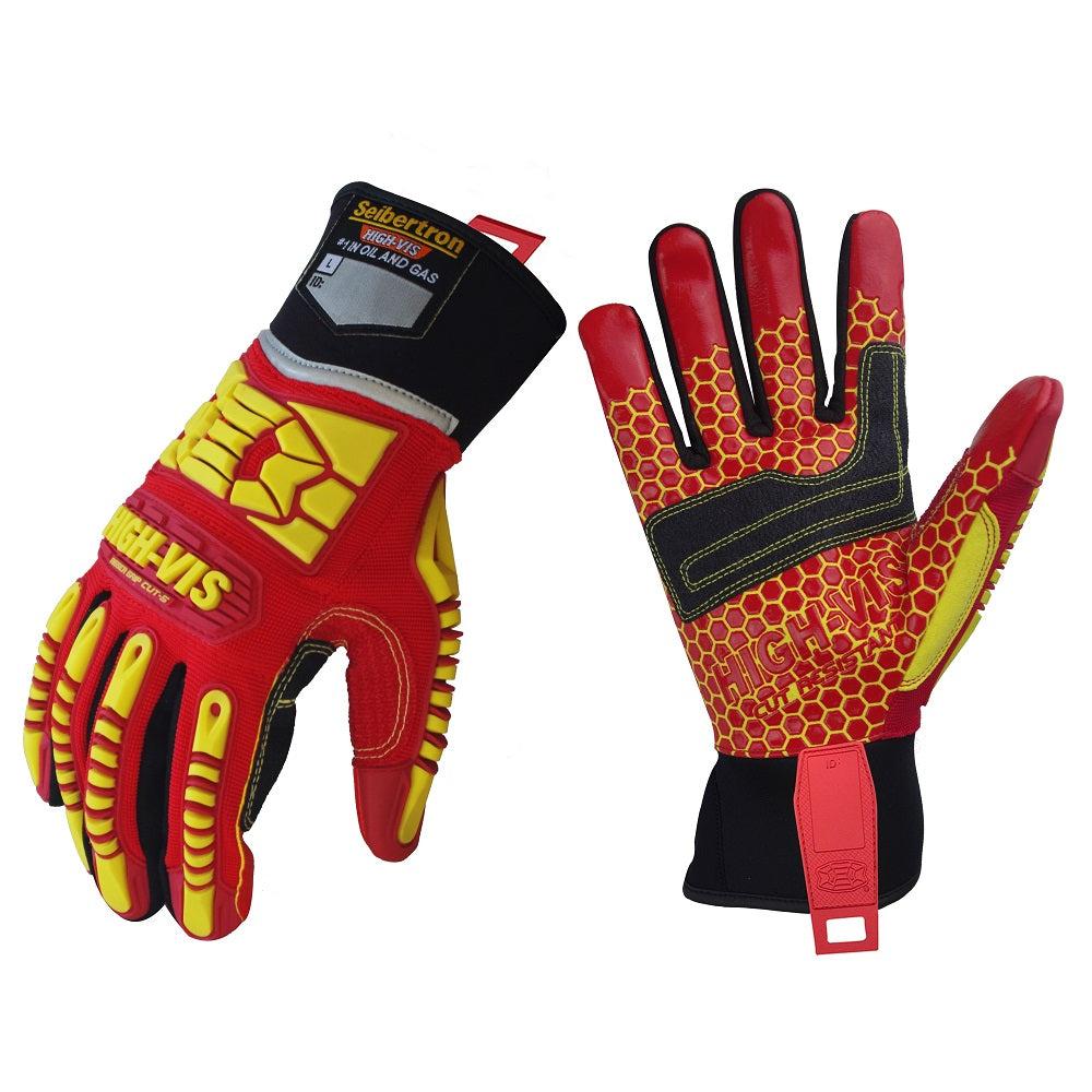SAFEGEAR Impact-Reducing Mechanics Gloves Large, 1 Pair - EN388 & ANSI Level A1 Cut-Resistant Black & Lime Green Work Gloves for Men and Women 