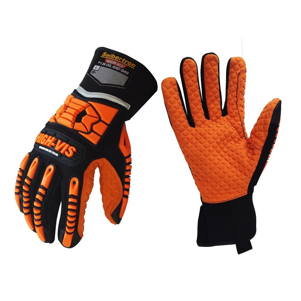  Seibertron High-Vis SDXO2 Supergrip and GEL Filled Resistant Impact Protection Gloves