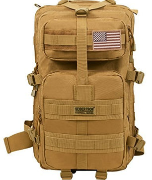 Waterproof backpack ideal for hiking during rainy weather conditions.