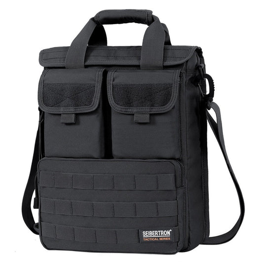 Seibertron Expandable 14" Laptop Waterproof Messenger Bag Multiple Pockets & Compartments - Carry as Messenger Bags