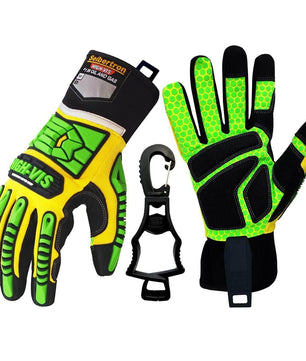 Seibertron HIGH - VIS SDXG2 Dexterity Super Grip GEL Oil & Gas Anti - Vibration Impact Protection Safety Gloves CE EN388 4131 - SeibertronSports Gloves