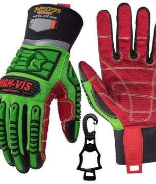 Seibertron HIGH - VIS WPC5 Level 5 Cut Resistant Cold Weather Condition Waterproof Impact Oil and Gas Safety Gloves - SeibertronTools