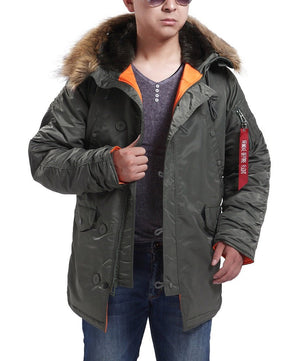 Seibertron Men's N - 3B Slim - Fit Waterproof/Water Repellent Parka with Removable Faux Fur Hood Trim - SeibertronApparel602201113451