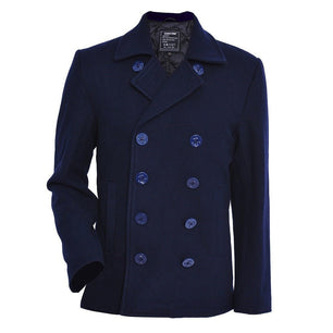 Seibertron Men's Woolen Coat US Navy Type 80% Wool USN Pea Coat - SeibertronApparel522010207311