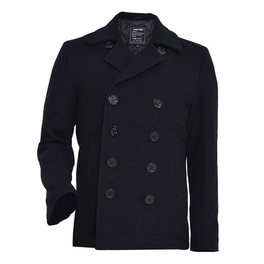Seibertron Men's Woolen Coat US Navy Type 80% Wool USN Pea Coat - SeibertronApparel522010207267