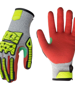 Seibertron S - Flexible 07 IVN TPR Sewing Impact 13G HPPE Shell Mechanic Gloves Anti - cut Oil and Gas Level 5 Cut Resistant Safety Glove - Seibertron
