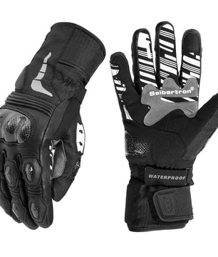 Seibertron SPW - 2 Carbon Fiber Hard Knuckle Waterproof Touchscreen Leather Motorcycle Gloves - SeibertronAutomotive Parts and Accessories