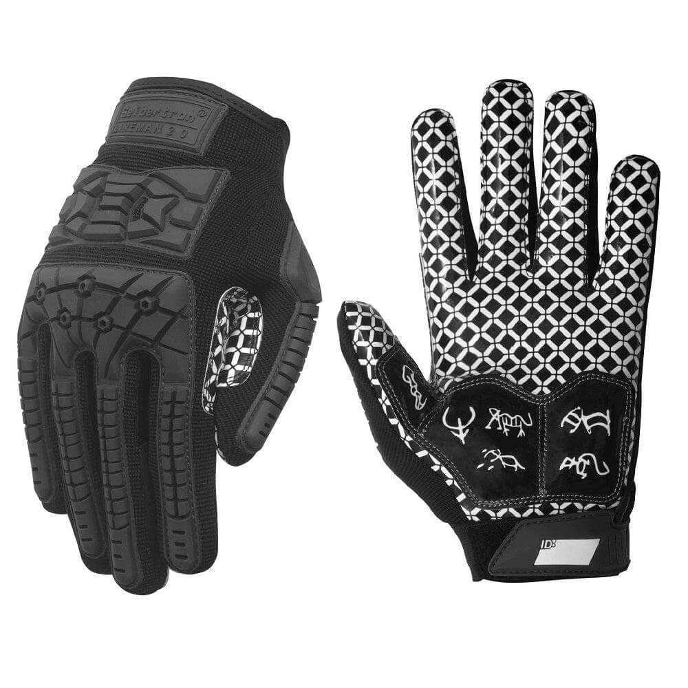 Seibertron Youth Full Finger Lineman 2.0 Football Gloves – Padded Palm, Flexible TPR Impact Protection, & Enhanced Grip - Seibertron